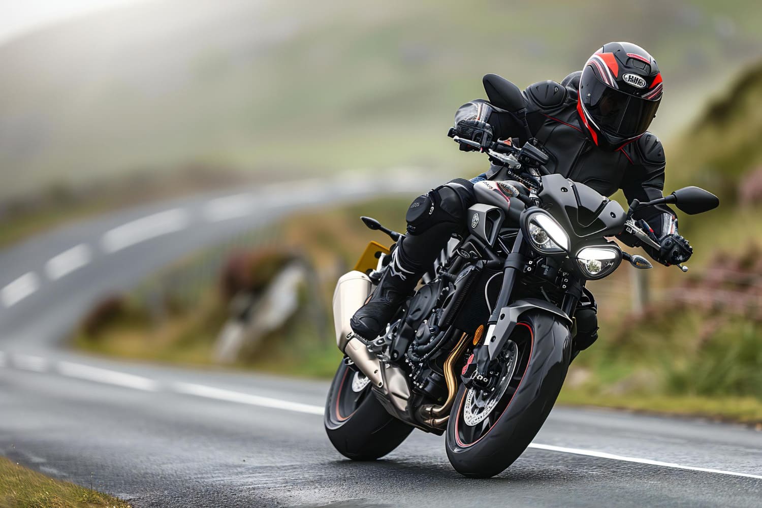 fotografija devojke koja vozi motocikl putem pored obale mora